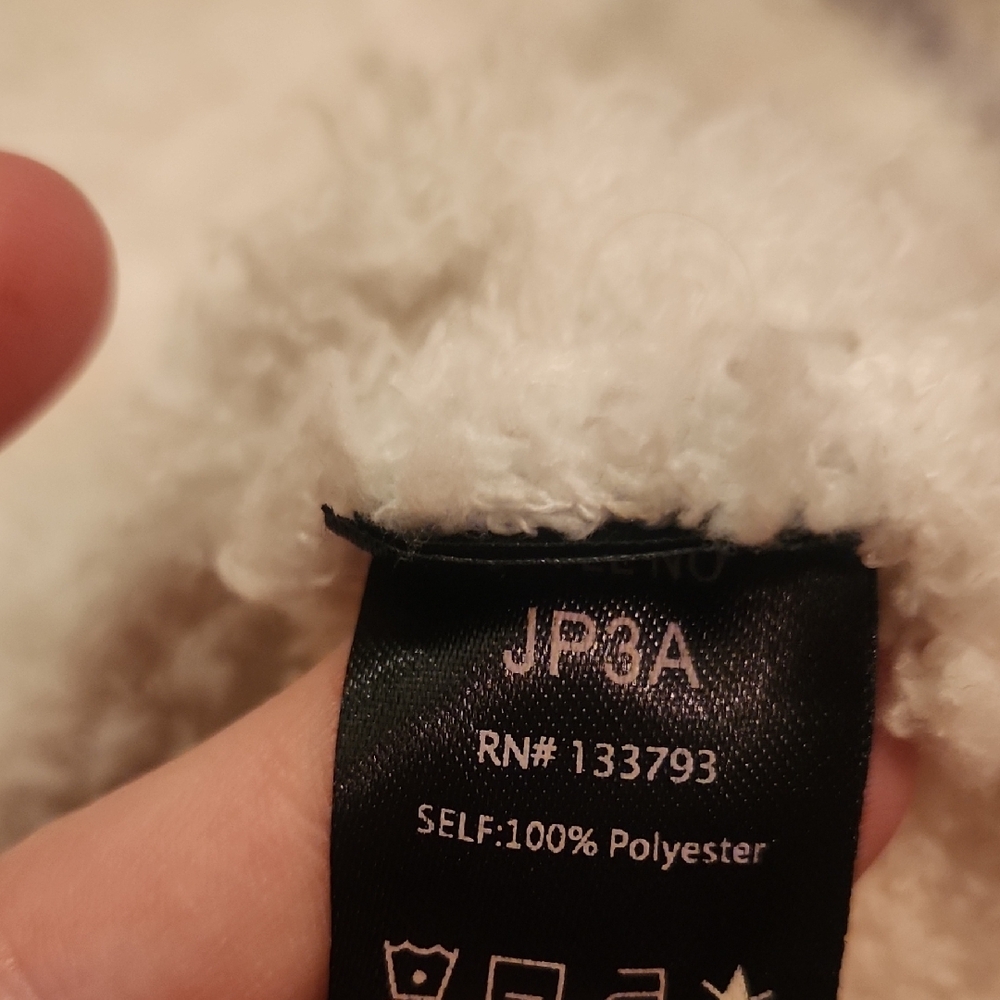 POL Cream Fuzzy Hoodie with Lavender and Blush Stripes - Picture 4 of 9